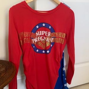 🍼Motherhood Maternity | Super Pregnant long sleeve shirt w detachable cape